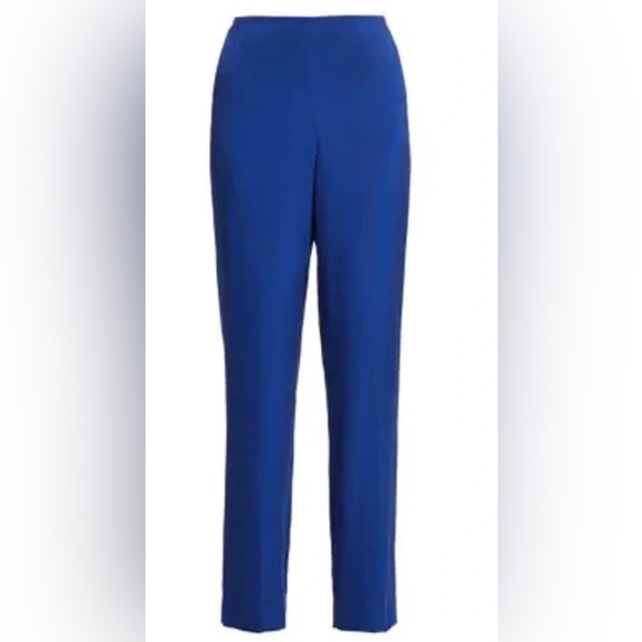 NWT!!! St. John Vivid Blue High Waist Silk Dress Pants XL with Pockets K830W71 - Picture 3 of 16